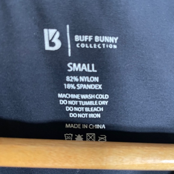 BUFF BUNNY SMALL BLACK WOMENS TIE FRONT WORKOUT TOP SMALL 071 - Picture 2 of 3